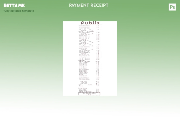 Модерен стил Шаблон за сметки од супермаркет Publix